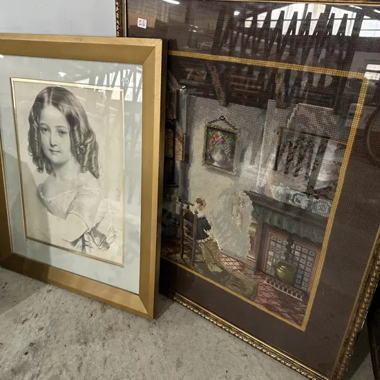 large tapestry & potrait