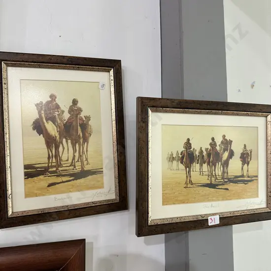 Pr of small signed Arab scene pictures
