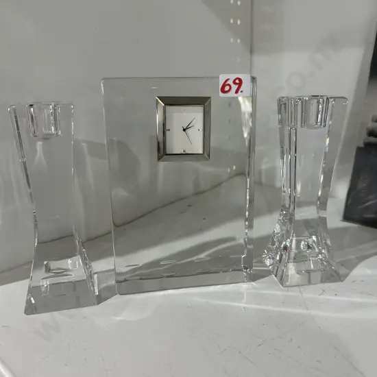 Waterford clock/candle stick set