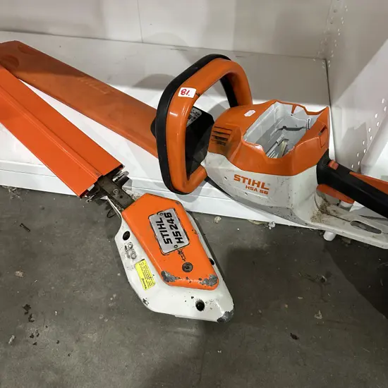 Stihl battery hedge trimmer, skin only, plus other hedge fitting