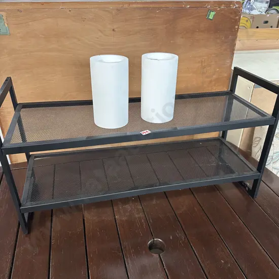 Pr of wall mounted lights and shoe rack