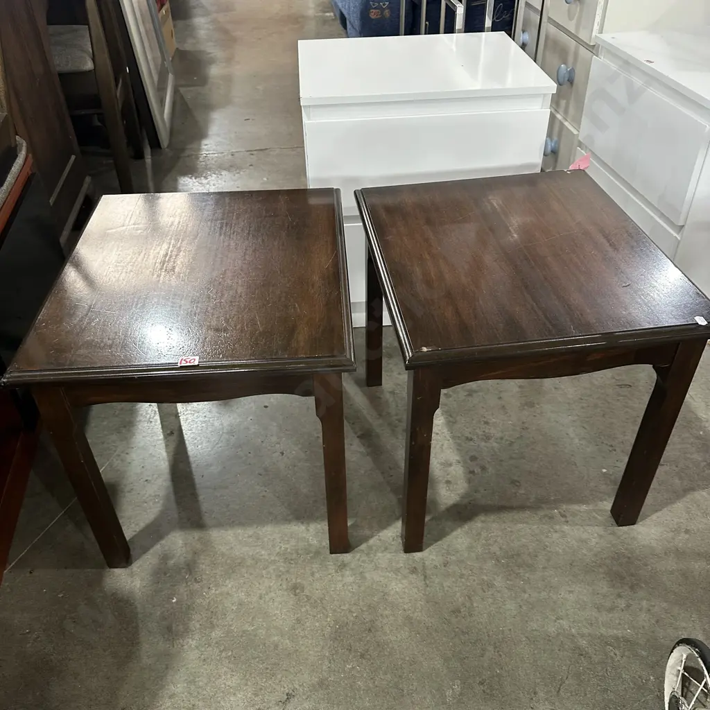 Pr of solid side tables Image 1++