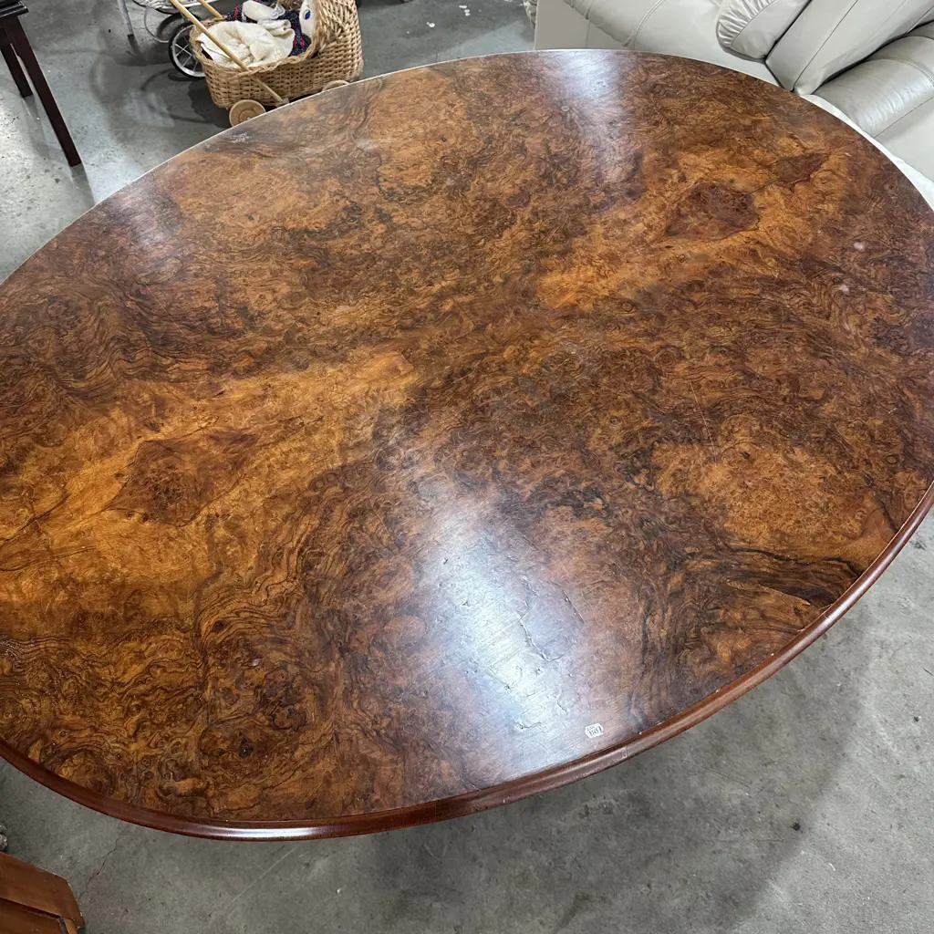 Burr Walnut Victorian breakfast tilt top breakfast table - excellent condition Image 1++