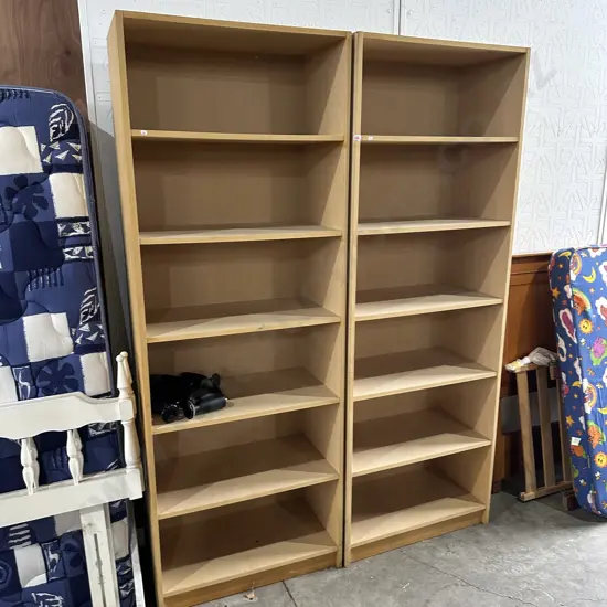 Pr of custom made shelf units