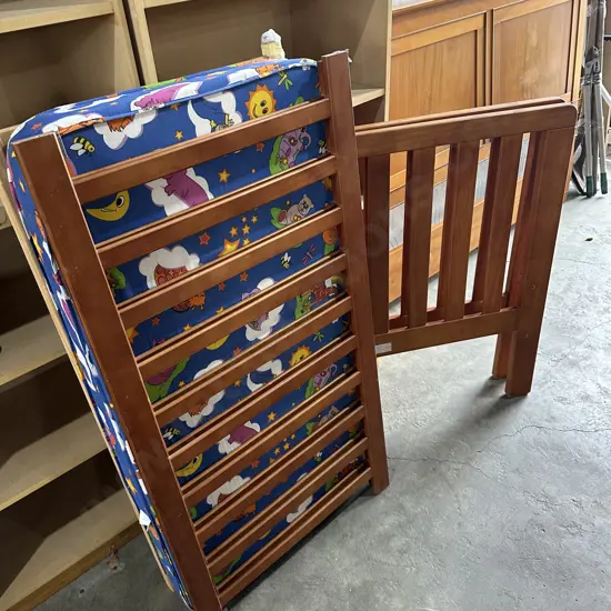 dropside cot and mattress - with screws