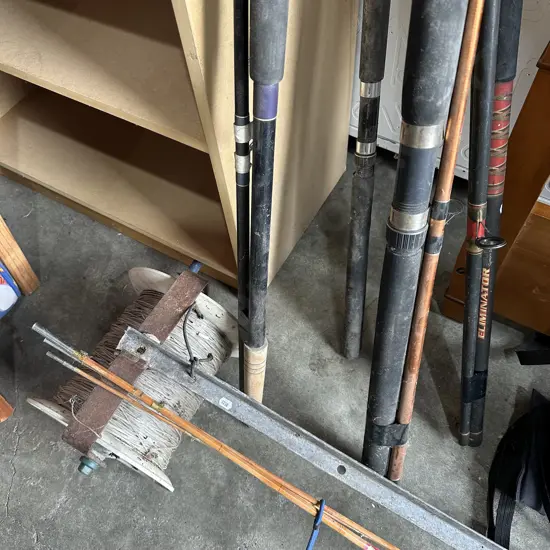 contiki long line plus 3 surfcasters and splitcane flyrod
