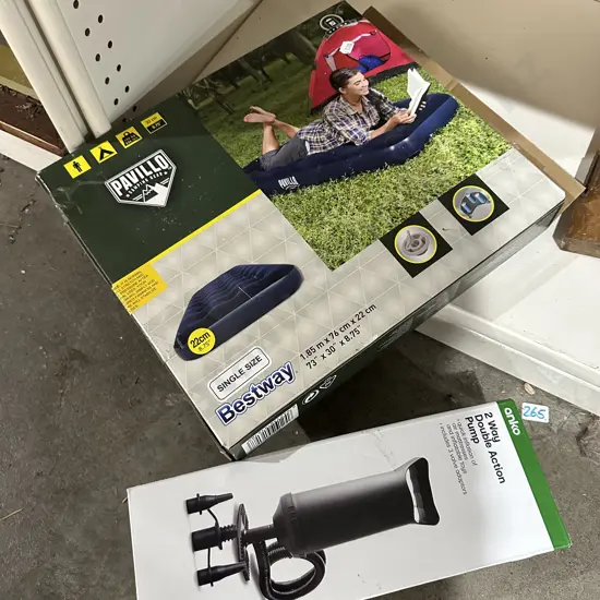 single airbed and pump