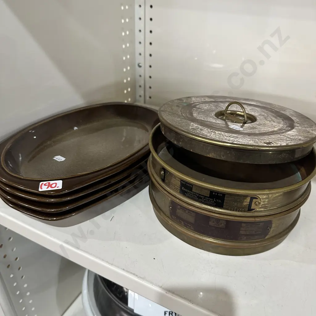 Brass testing seives and Temuka plates Image 1++