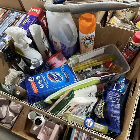 cleaning products and pocket knife etc