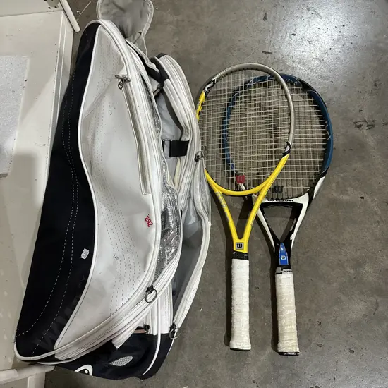 tennis bag and rackets