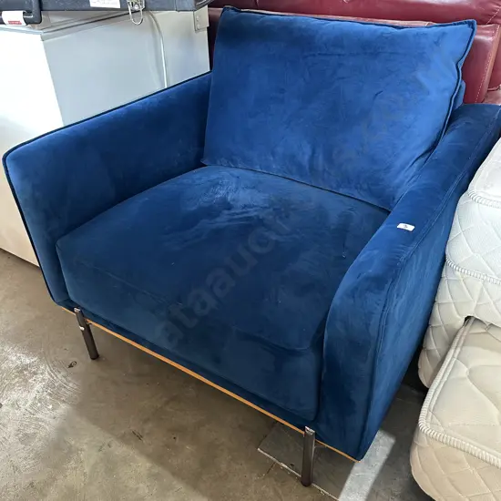 Blue velour chair