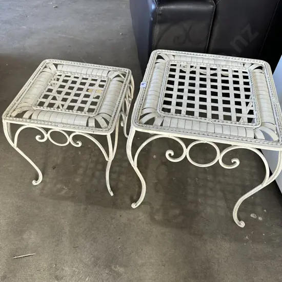 2 metal  side tables