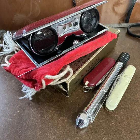 oprea glasses, pocket knives etc