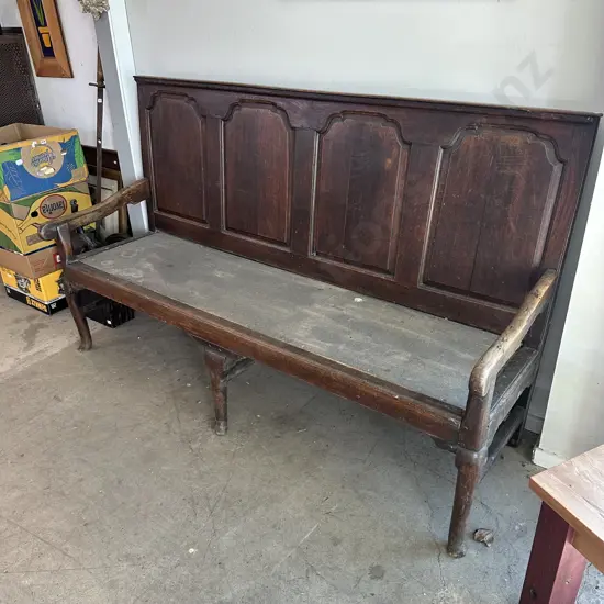 Oak settee