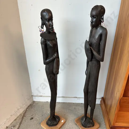 Pr carved wooden figures 850mm