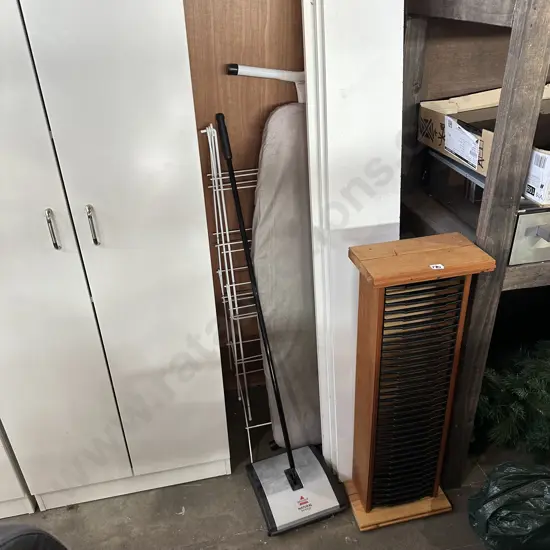 shelving, DVD stand, ironboard and airer