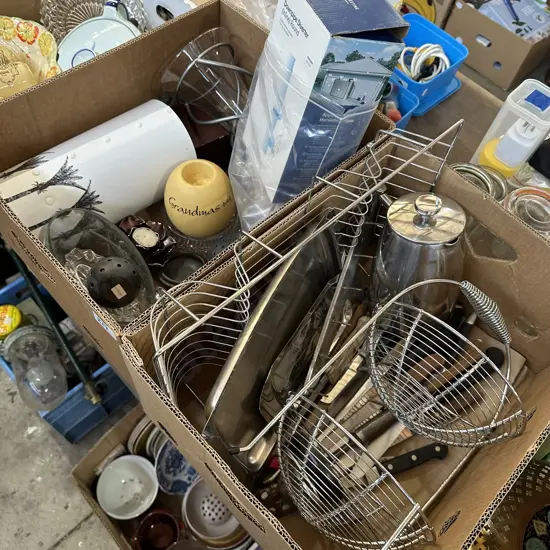 2 box collectables and kitchenware