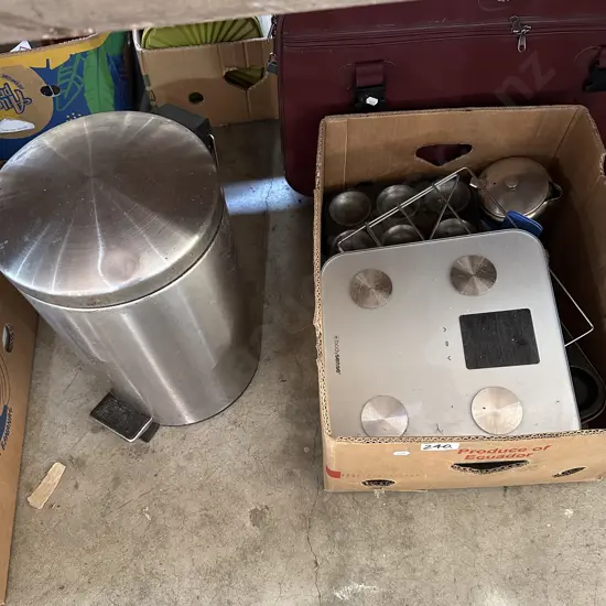 digital scales, bin and box lot