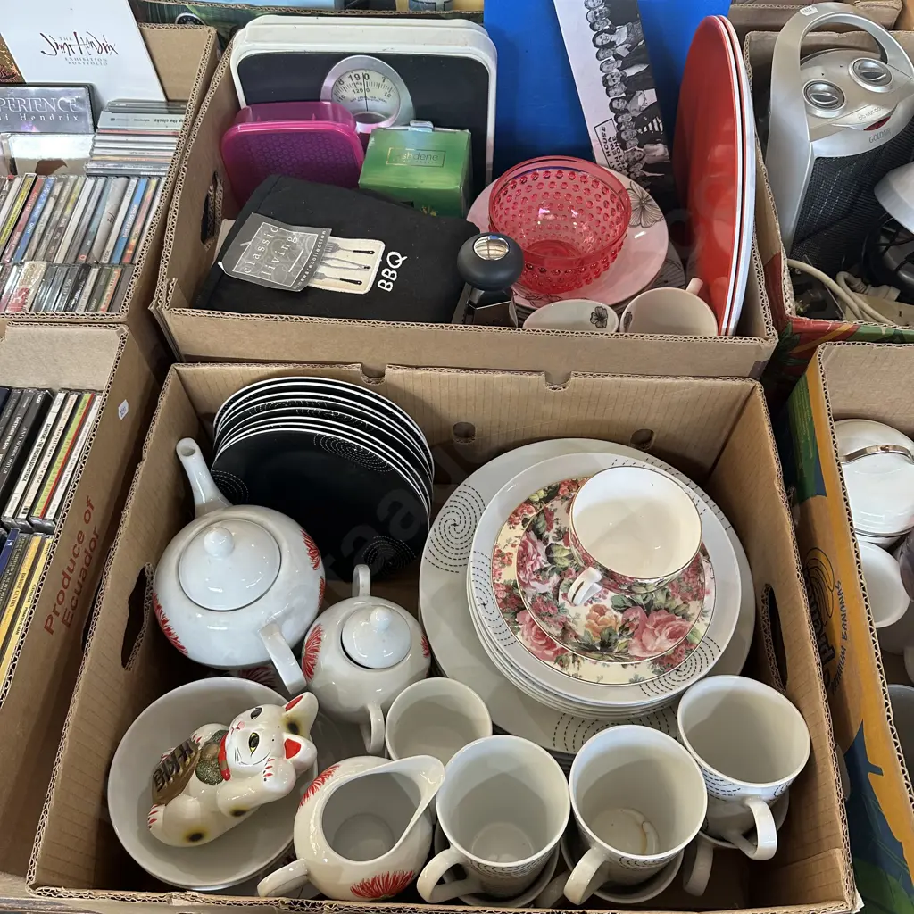 2 box kitchenware , scales etc Image 1++
