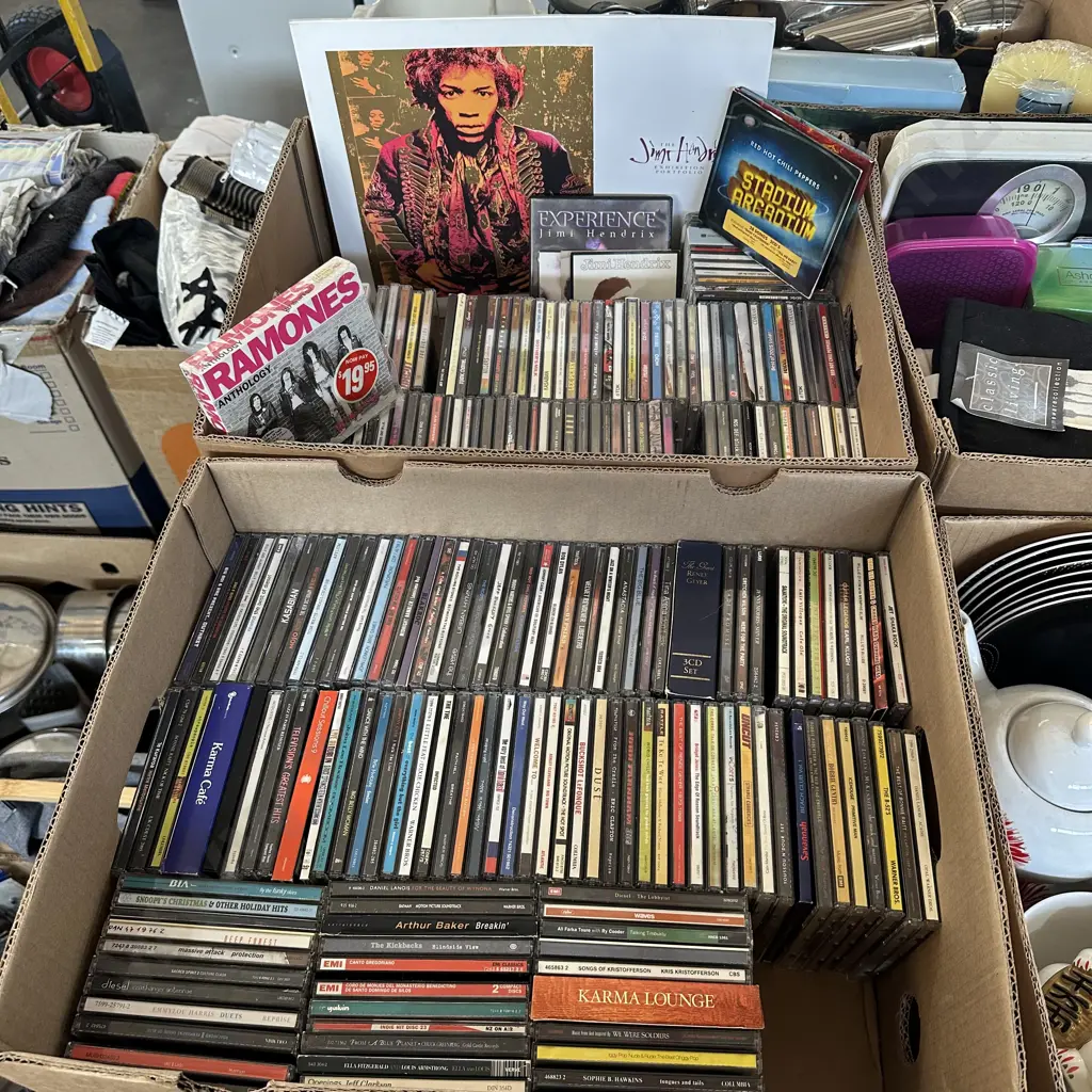 2 box CDs plus Jimmy Hendrix items Image 1++