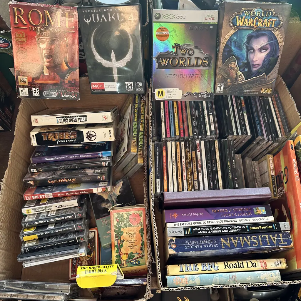 play station and xbox games plus others and CDs books Image 1++