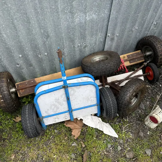 wheels, axels and trailer