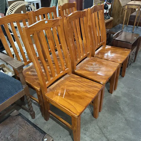 6 Pine dining chairs