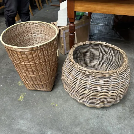 2 x wicker baskets