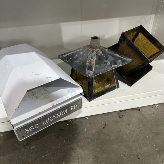letter box and lanterns