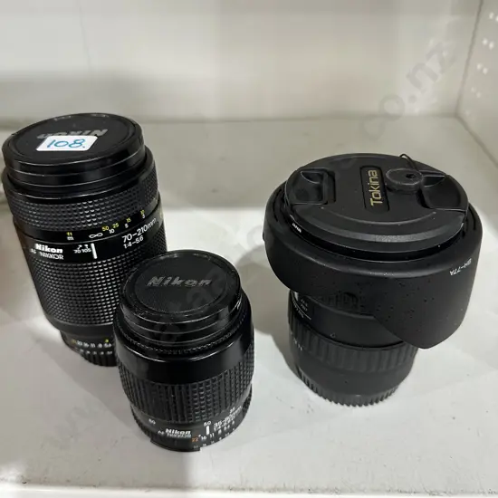 2 x Nikon and Tokina lenses