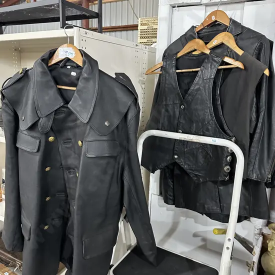 Leather jackets and vests