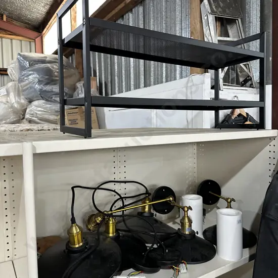 designer light fittings and shoe rack