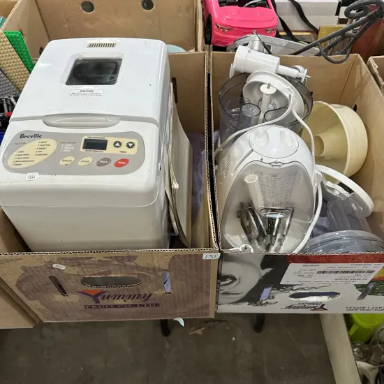 Bread maker and kitchen wizz.
