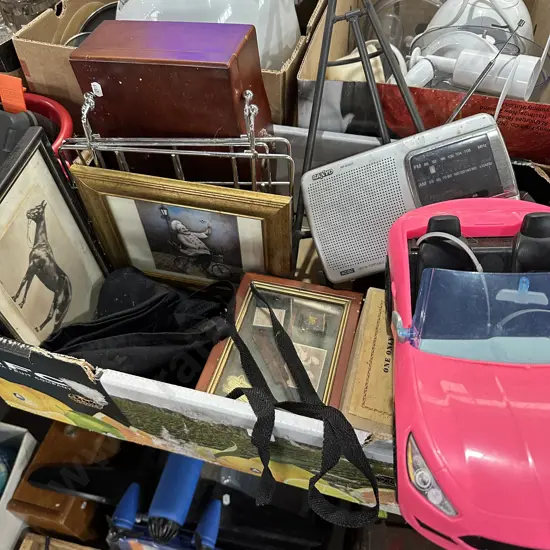 Recipe stand ,pictures, toy car etc.