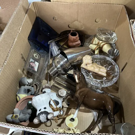 Box of assorted items.