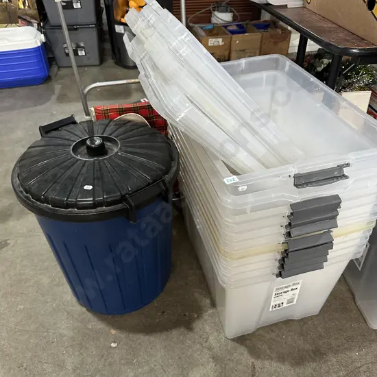 Lidded bins.