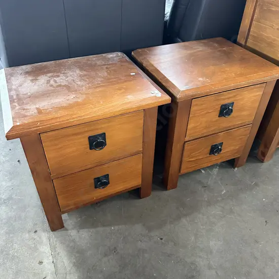 Pr of matching Pine bedsides