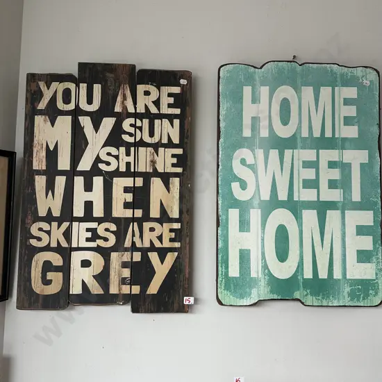 Pr of hanging signs