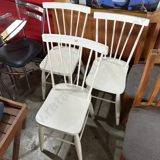 3 painted vintage kitchen chairs