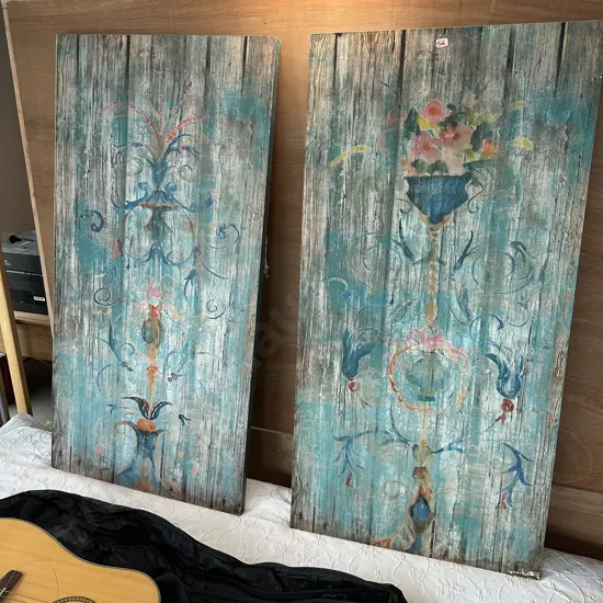 Pr of large decorative hangings