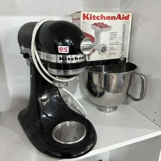 KitchenAid "Artisan" mixer plus grinder attachment
