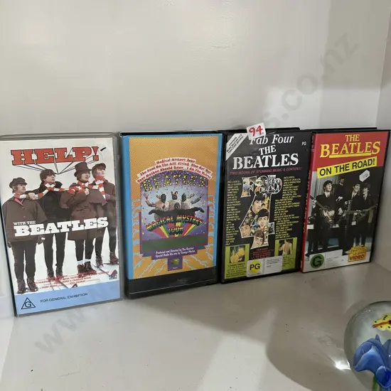 4 x Beatles VHS tapes