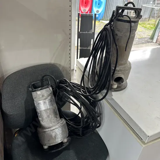 Pr of Lowara submersable pumps working (out of an ocean boat)
