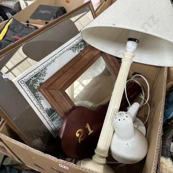 Lamps, picture and mirror etc.