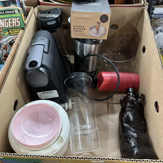 Nespresso coffee maker, bean grinder, burger press etc.