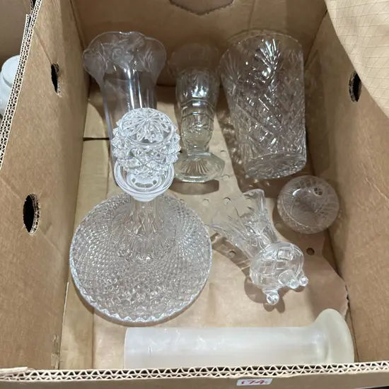 Decanter and vases.