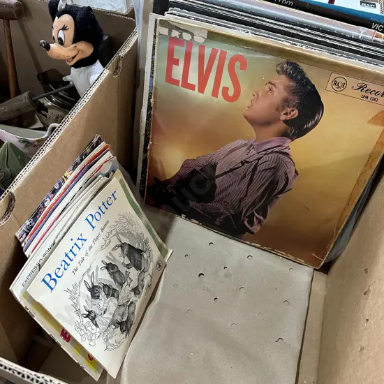 Box of records and 45s