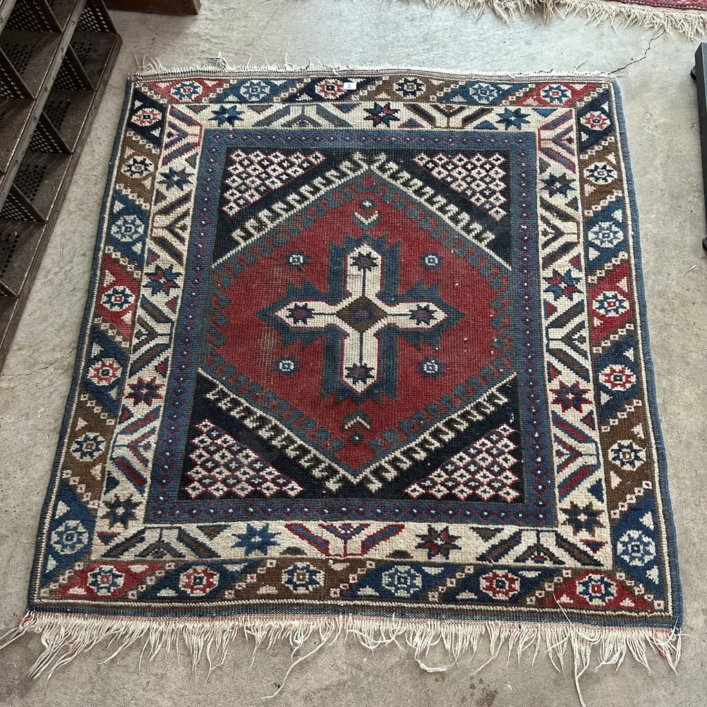 Turkish small hand made  rug 1000 x 940 Image 1++