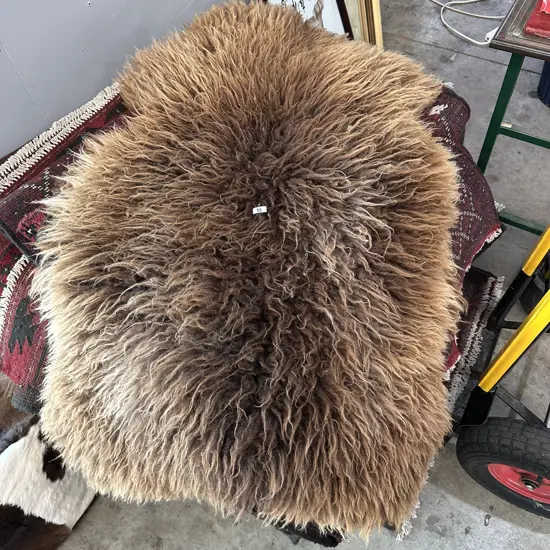 large long haired sheepskin rug