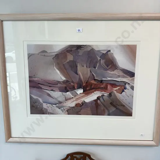 "Pulse of Tarawera" water colour painting by T Sherwen 1988